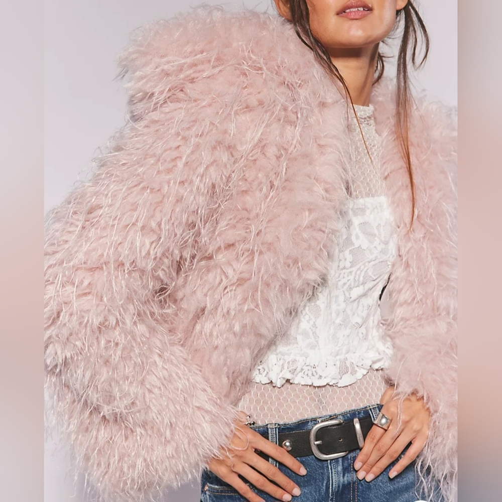 Free People Faux Fur Oversized Jacket - Picture 1 of 6